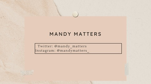 Mandy Matters @mandymatters cover picture